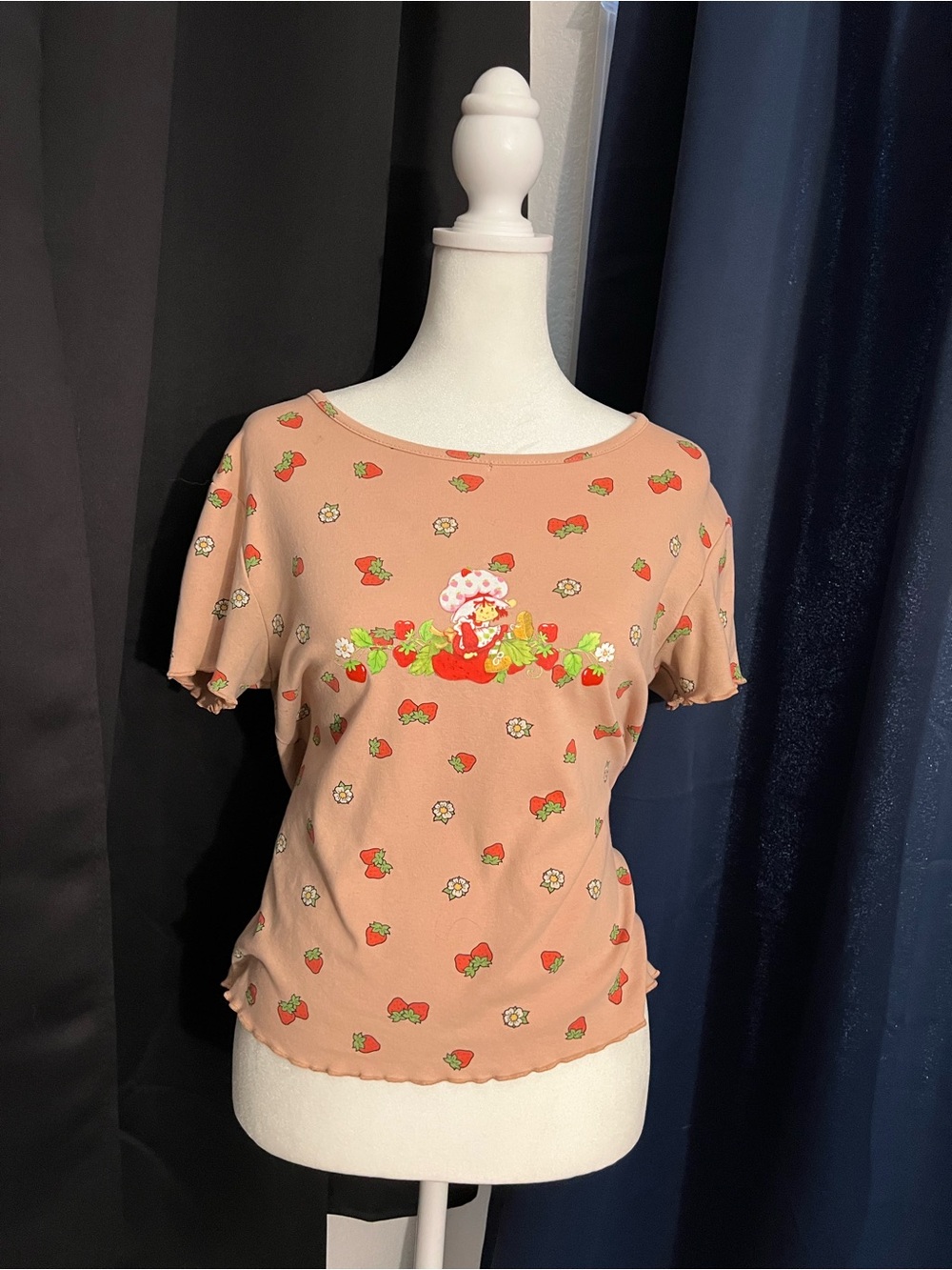 Strawberry Shortcake Graphic Tee Women’s Medium Pink Strawberry Cottagecore Y2K